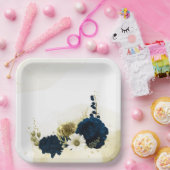 Verbazingwekkende goudbloemen van marinesuin en iv papieren bordje (Feest)