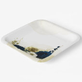 Verbazingwekkende goudbloemen van marinesuin en iv papieren bordje (Gebogen)