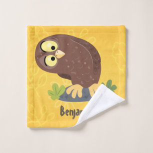 Verbazingwekkende, grappige, bruine cartoon afbeel bad handdoek