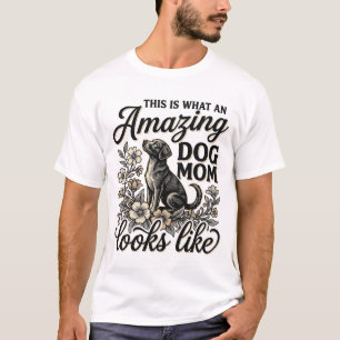 Verbazingwekkende Hondenmoeder Vintage Bloemige Ho T-shirt