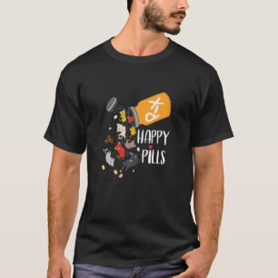 Verbazingwekkende Kat Gelukkige Pillen Kat T-shirt