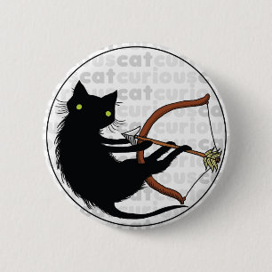 Verbazingwekkende kat met Bow Ronde Button 5,7 Cm
