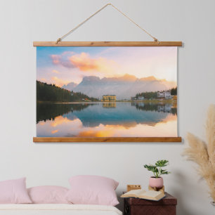 Verbazingwekkende kleurrijke zonsondergang Lago di Hangend Wandkleed