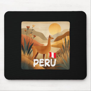 Verbazingwekkende Lama in Peru Kleuren Kostuum Muismat