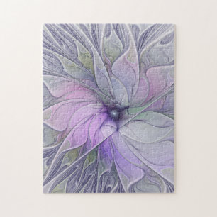 Verbazingwekkende moderne abstracte fractale bloem legpuzzel