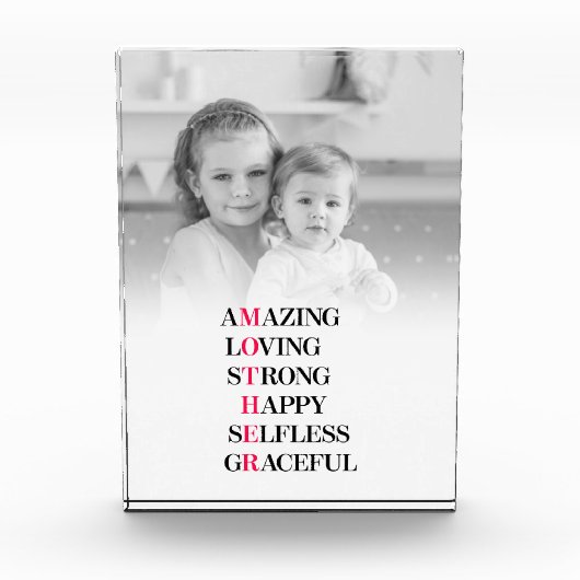 Verbazingwekkende moeder acroniem aangepaste foto (Voorkant)