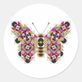 Verbazingwekkende Monarch Vlinder Quilt Pattern St Ronde Sticker