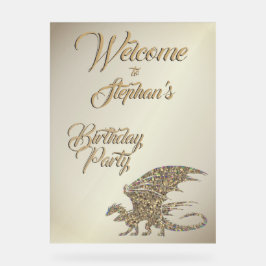 Verbazingwekkende Mosaic Gold Dragon Persoonlijke Acryl Bord