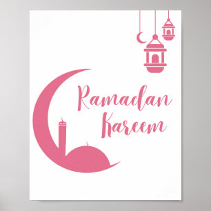Verbazingwekkende Ramadan Kareem Rode Halve Maan & Poster