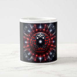 Verbazingwekkende Rood/Zwarte Geruite Mandelbrot S Extra Grote Beker