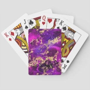 Verbazingwekkende Roze & Gouden Marmer Melkweg Pokerkaarten