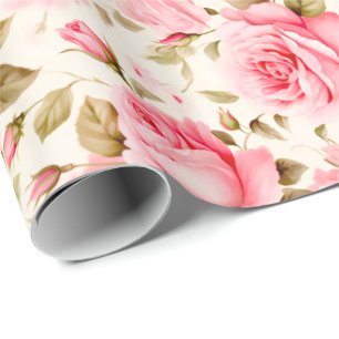 Verbazingwekkende roze romantische Rozen Cadeaupapier