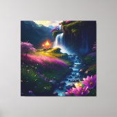 Verbazingwekkende Splendor Waterfall Landschap 1 Canvas Afdruk (Voorkant)