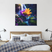Verbazingwekkende Splendor Waterfall Landschap 2 Canvas Afdruk (Insitu (Slaapkamer))