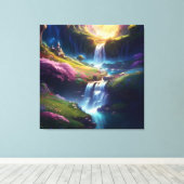 Verbazingwekkende Splendor Waterfall Landschap 5 Canvas Afdruk (Insitu (Houten vloer))