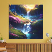 Verbazingwekkende Splendor Waterfall Landschap 5 Canvas Afdruk (Insitu (Woonkamer))