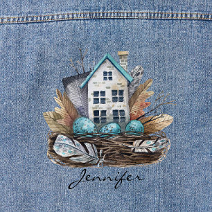 Verbazingwekkende Waterverf Vogelnest Fairytale Co Denim Jacket