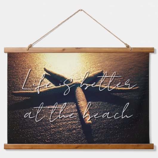 Verbazingwekkende zeester strand foto op maat hangend wandkleed (Voorkant)