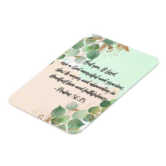 Verbe Bible Psaume Vert Écriture Magnet (Côté Gauche)