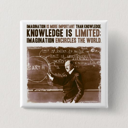 Verbeelding is belangrijker dan kennis vierkante button 5,1 cm (Voorkant)