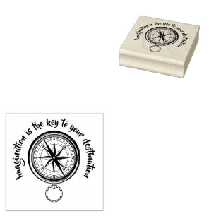 Verbeelding is de sleutel, Nautical Compass Rubberstempel
