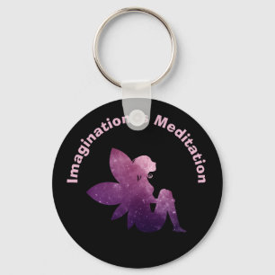 Verbeelding: Meditation Fairy Black Sleutelhanger