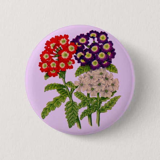 verbena bloemen ronde button 5,7 cm (Voorkant)