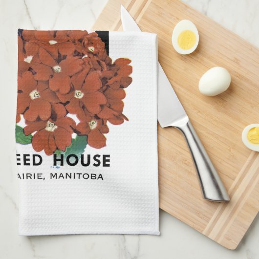 Verbena Seed Packet Label Theedoek (Quarter Fold)