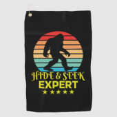 Verberg en zoek expert Bigfoot Grappig Golfhanddoek (Voorkant)