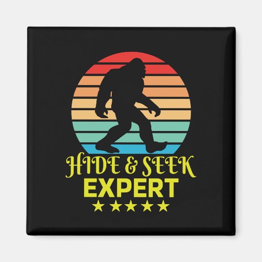 Verberg en zoek expert Bigfoot Grappig Magneet (Voorkant)