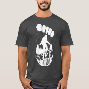 Verberg en zoek kampioen voetafdruk t-shirt