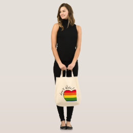 Verberg het hart niet met regenboogkleuren tote bag