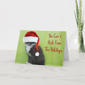 Verberg je voor de Feestdagen Cat Christmas Kaart
