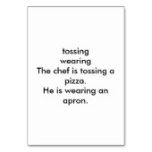 Verbes Jetant Pizza Chef Lecture Cartes Flashcards (Dos)