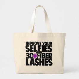 Verbeter je selfies met 3d + Fibre Lashes Grote Tote Bag