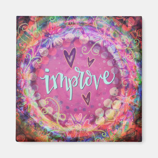 Verbeter Pink Floral Trendy ONE WORD Inspirativite Magneet