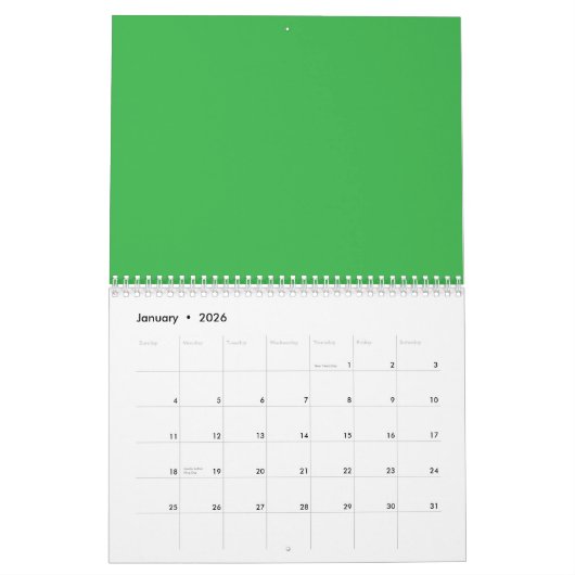 Verbeter uw website met een groene achtergrond kalender (Jan 2026)