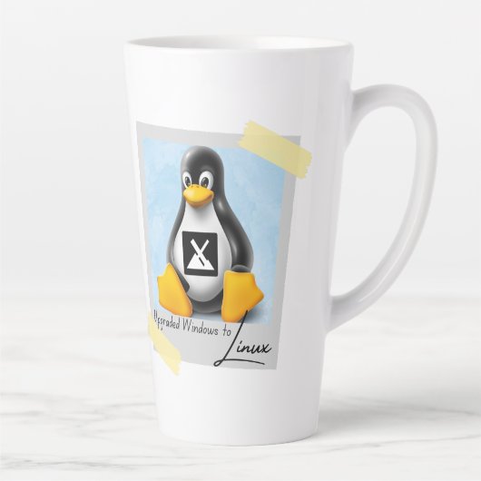 Verbeterde Windows MX Linux Tux Latte Mok (Rechts)