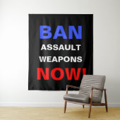 Verbied aanvalswapens nu! Politiek activist voor w Wandkleed (In situ)