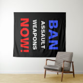 Verbied aanvalswapens nu! Politiek activist voor w Wandkleed (In Situ (horizontaal))