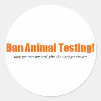 Verbied dierproeven! Funny Animal Rights Parodie Ronde Sticker