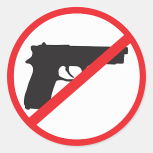 Verbied Pistolen Anti-Pistool Pacifist Ronde Sticker