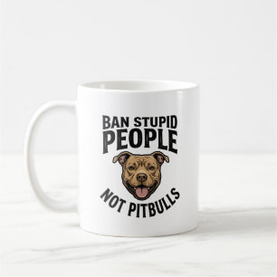 Verbied Stomme Mensen Niet Pitbulls Vintage Hond D Koffiemok