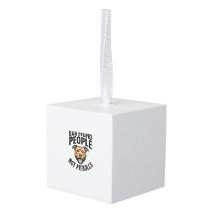Verbied Stomme Mensen Niet Pitbulls Vintage Hond D Kubus Ornament