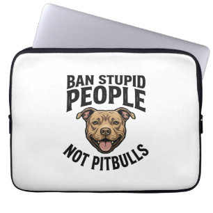 Verbied Stomme Mensen Niet Pitbulls Vintage Hond D Laptop Sleeve