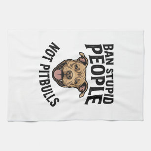 Verbied Stomme Mensen Niet Pitbulls Vintage Hond D Theedoek