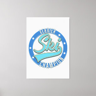 Verbier Ski Champion Canvas Afdruk