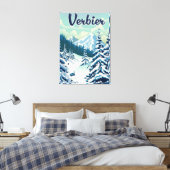 Verbier Zwitserland Reisposter Canvas Afdruk (Insitu (Slaapkamer))