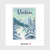 Verbier Zwitserland Reisposter Sticker (Vel)