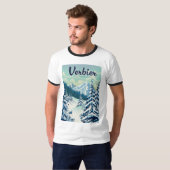 Verbier Zwitserland Reisposter T-shirt (Voorkant volledig)